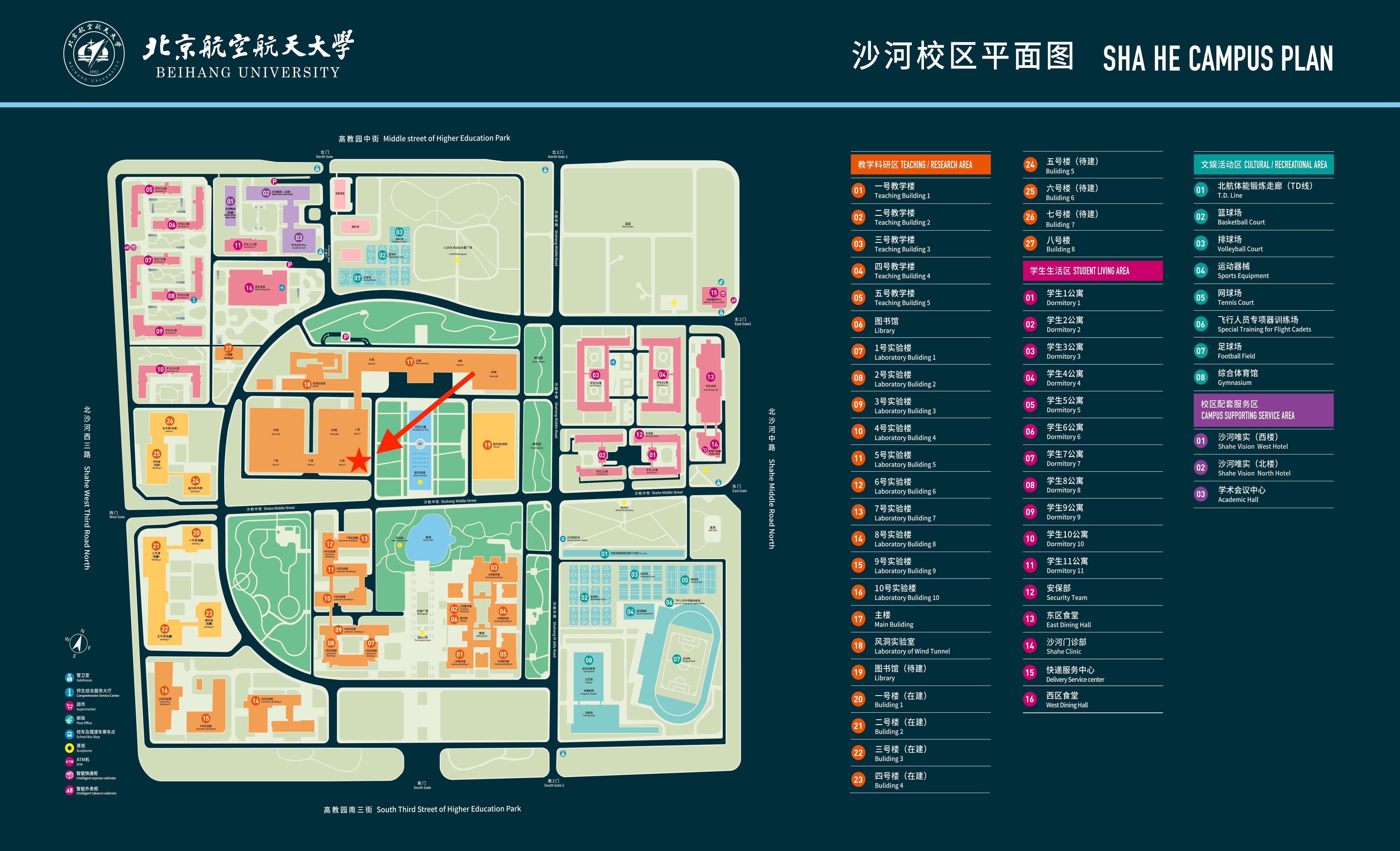 Map of Beihang (Shahe campus)